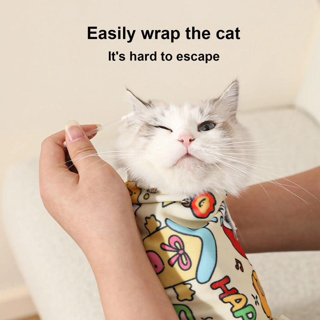 Cat Grooming Wrap Anti Bite Scratch Swaddle for Nail Clipping