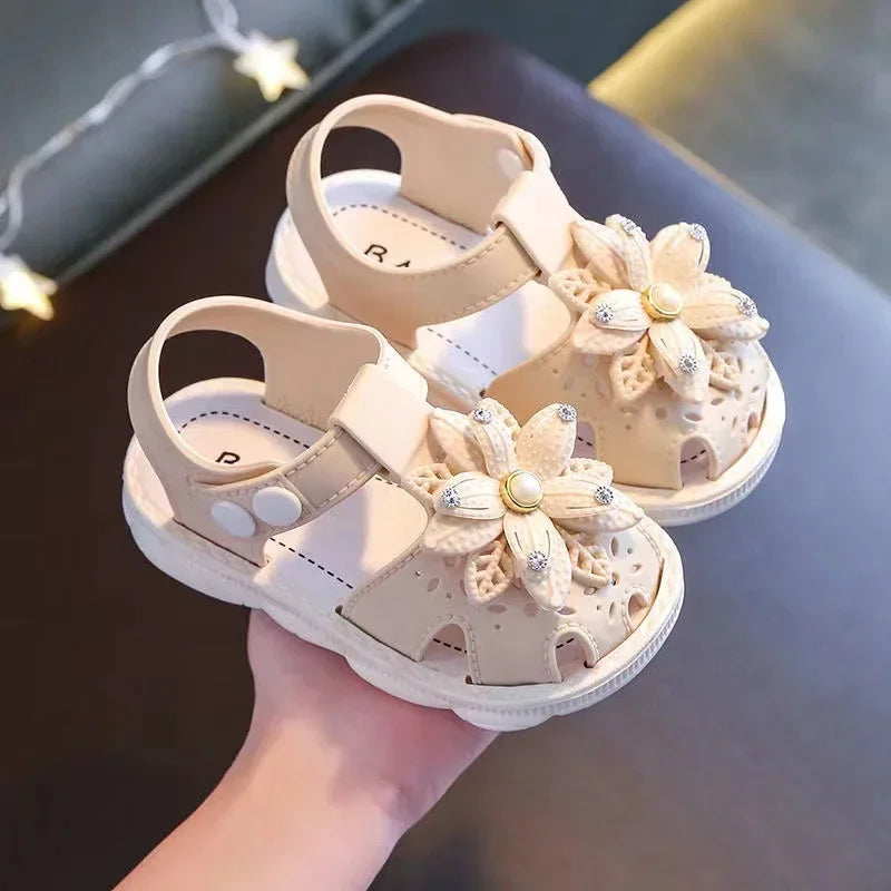 Baby Girl Bow Sandals Cute Non Slip PVC Summer Beach Shoes