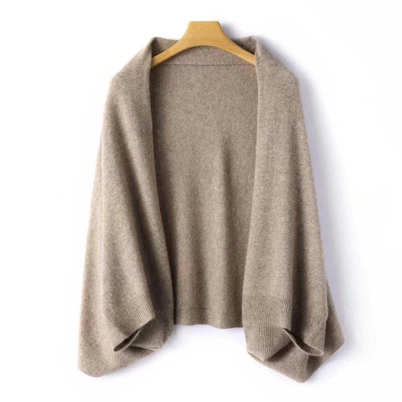 Women Wool Knit Shawl Scarf Soft Warm Wrap Pashmina Cardigan Cloak
