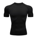 Men Compression Rash Guard Short Sleeve Quick Dry Gym Workout Athletic T Shirt