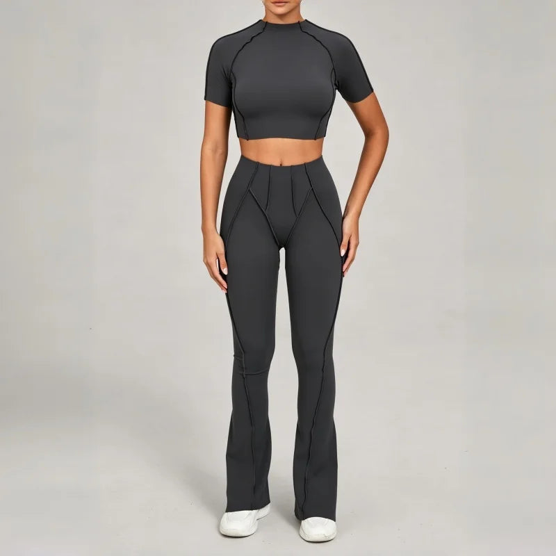 Women Seamless Yoga Set High Waist Hip Lifting Gym Sports Bra & Leggings Suit