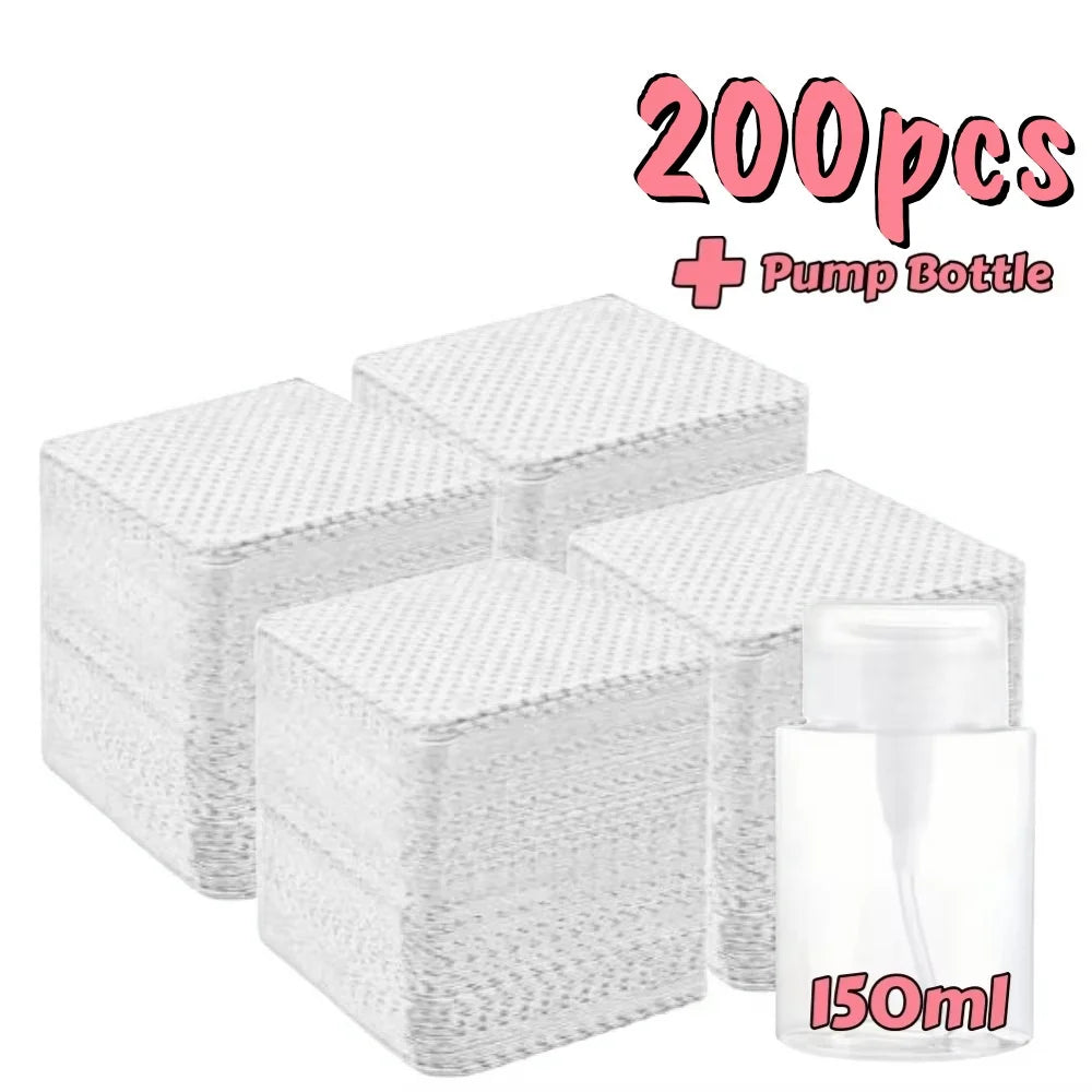 Lint-Free Nail Wipes 600pcs with Pump Bottle