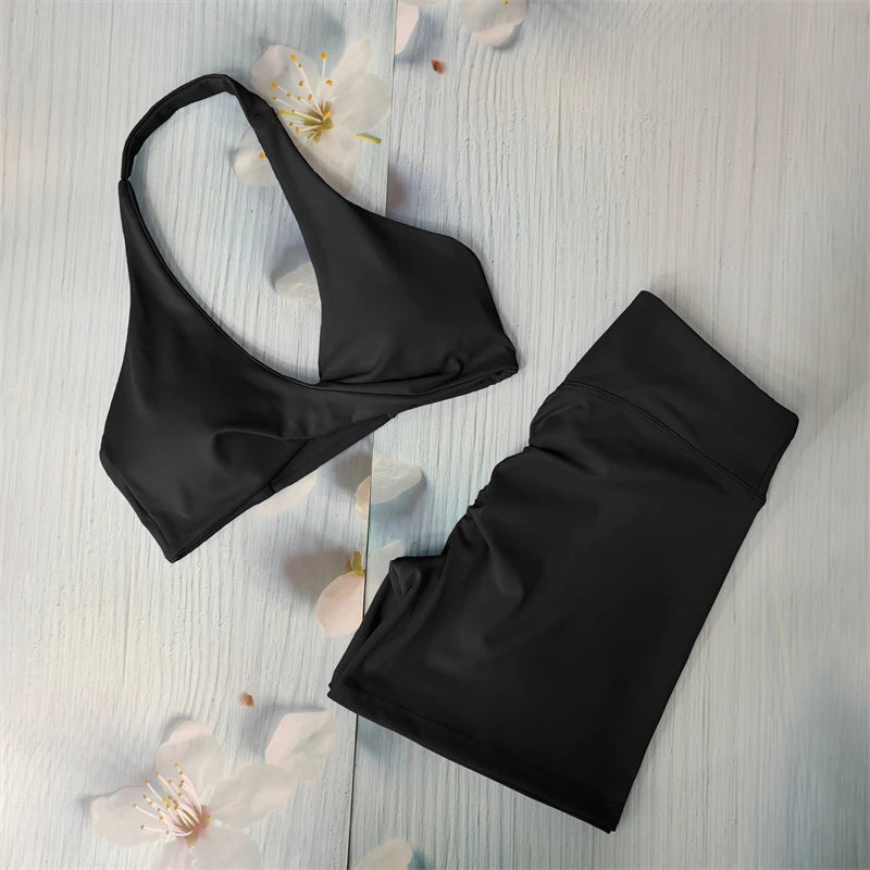 Butt Lifting Gym Set Women Seamless Shorts & Sports Bra Workout Outfit
