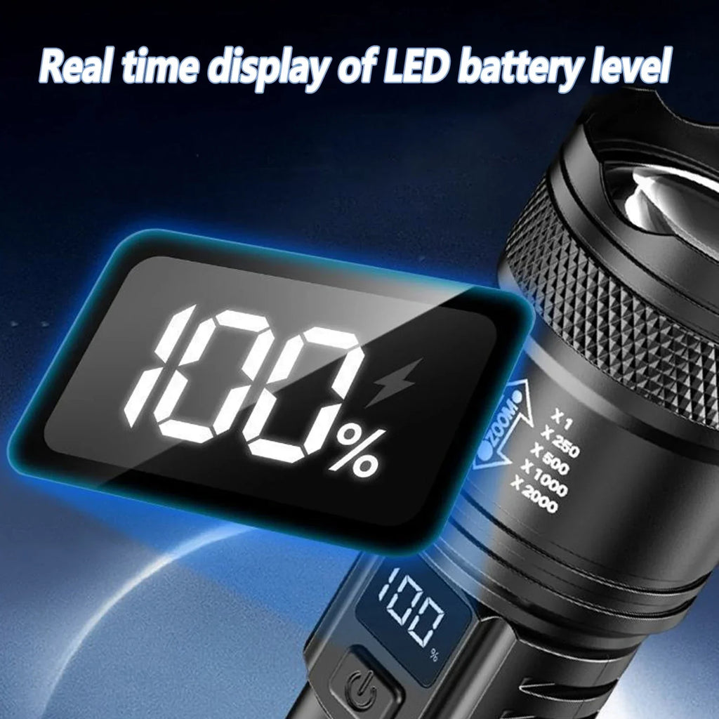 Ultra Bright LED Flashlight 2000LM Rechargeable