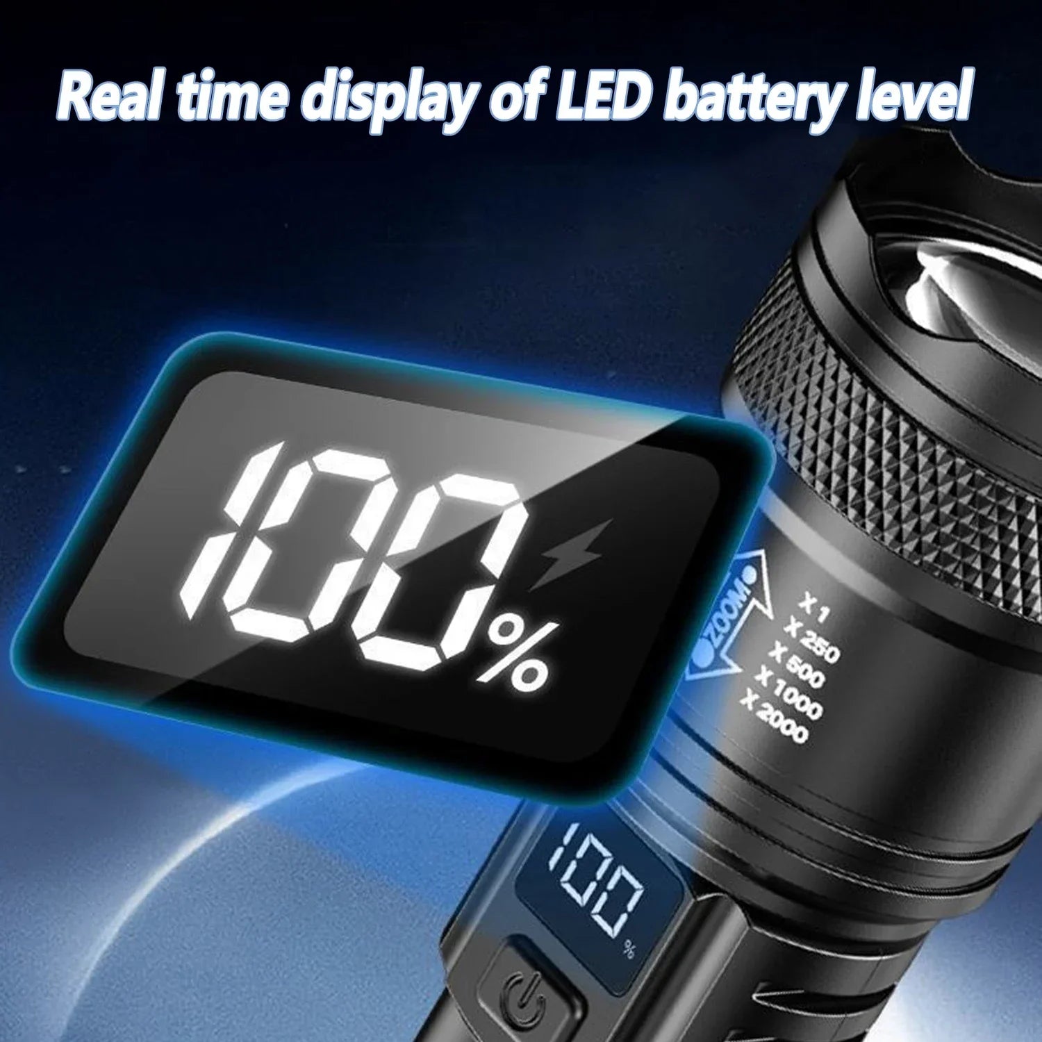 Ultra Bright LED Flashlight 2000LM Rechargeable
