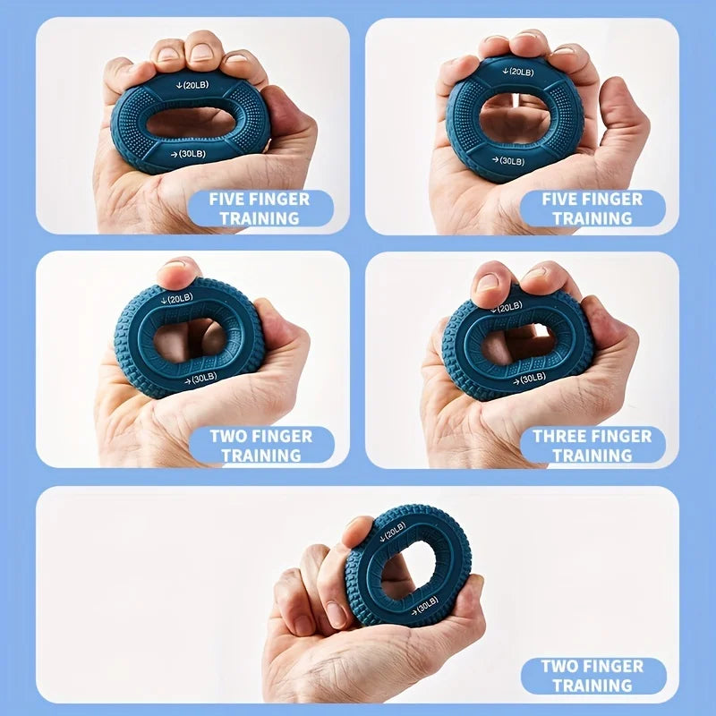 Silicone Hand Grip Strength Ring Finger Trainer Carpal Expander 20–80LB Muscle Training Tool