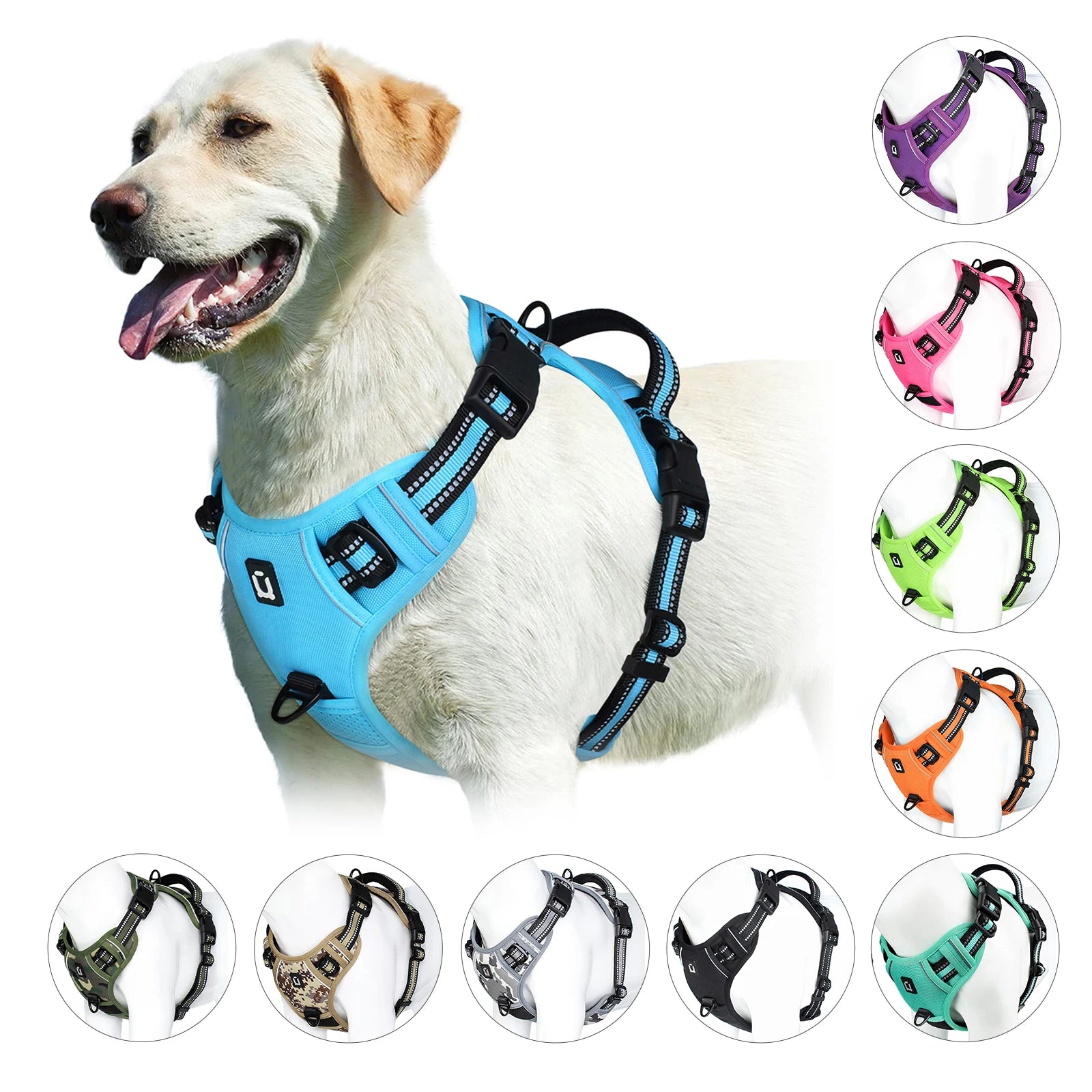No Pull Dog Harness Adjustable Padded Pet Vest with Control Handle