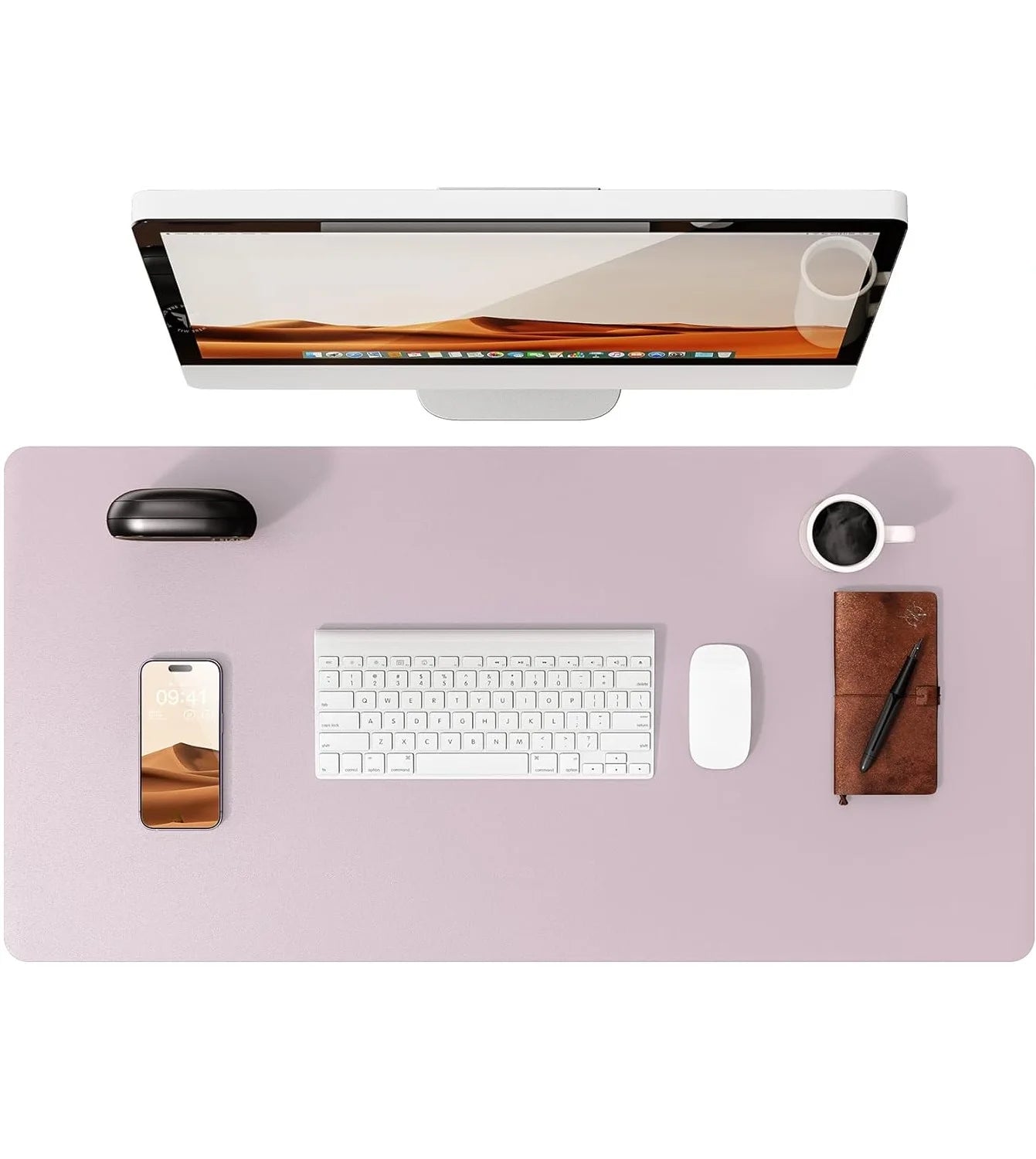 Large PU Leather Desk Mat Mouse Pad Non Slip Office Laptop Desk Protector