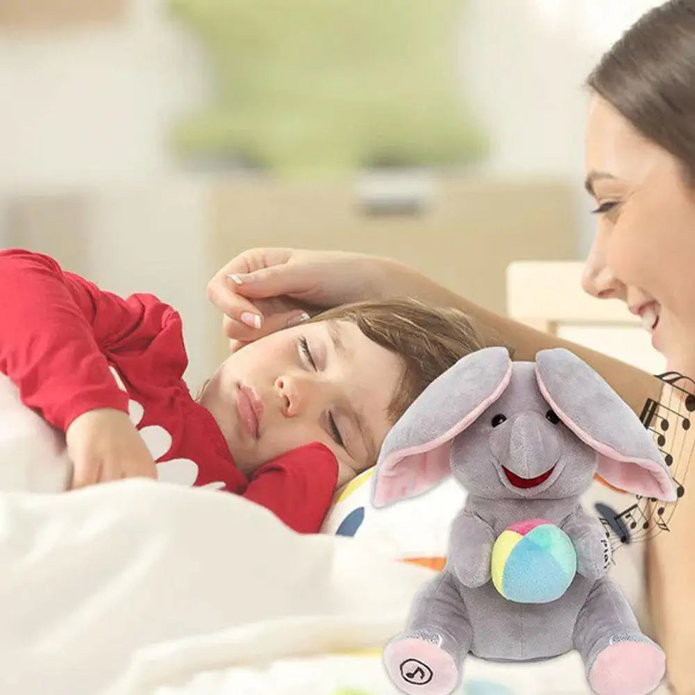 Hide and Seek Elephant Plush Toy Interactive Singing Baby Soothing Toy