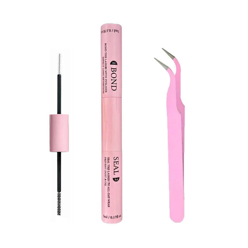 Lash Bond & Seal Kit – Eyelash Extension Glue Set with Tweezers for Long Lasting Lash Hold
