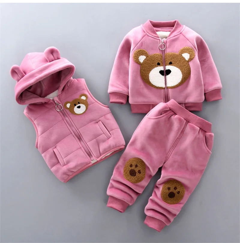 Baby Bear Hooded Three Piece Winter Clothing Set 0 to 4 Years