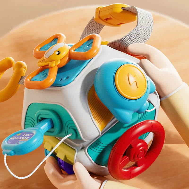 Montessori Busy Cube Sensory Toy Fine Motor Activity Toy