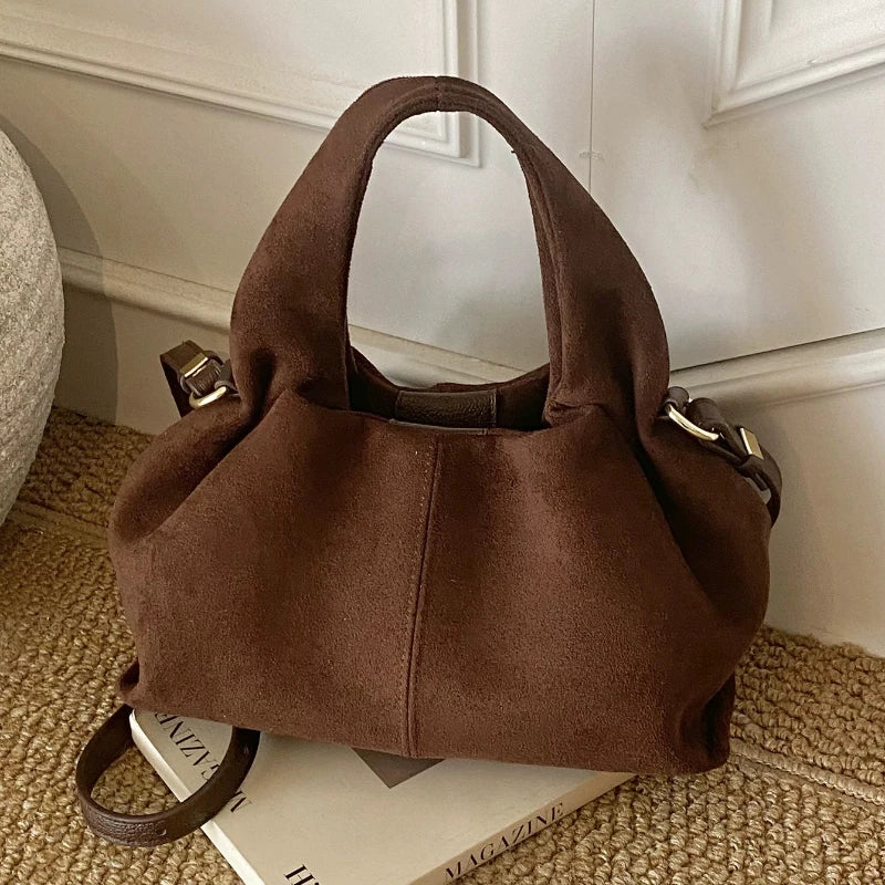 Women Cloud Dumpling Shoulder Bag French Style Retro Crossbody Handbag
