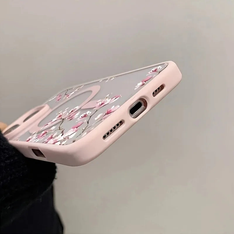 Pink Cherry Elegant Floral Background Design Magnetic iPhone Case
