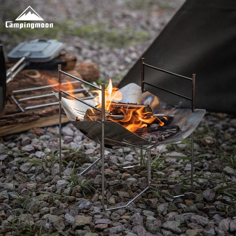 Portable Folding Stainless Steel BBQ Grill Outdoor Camping Fire Pit Cooking Rack