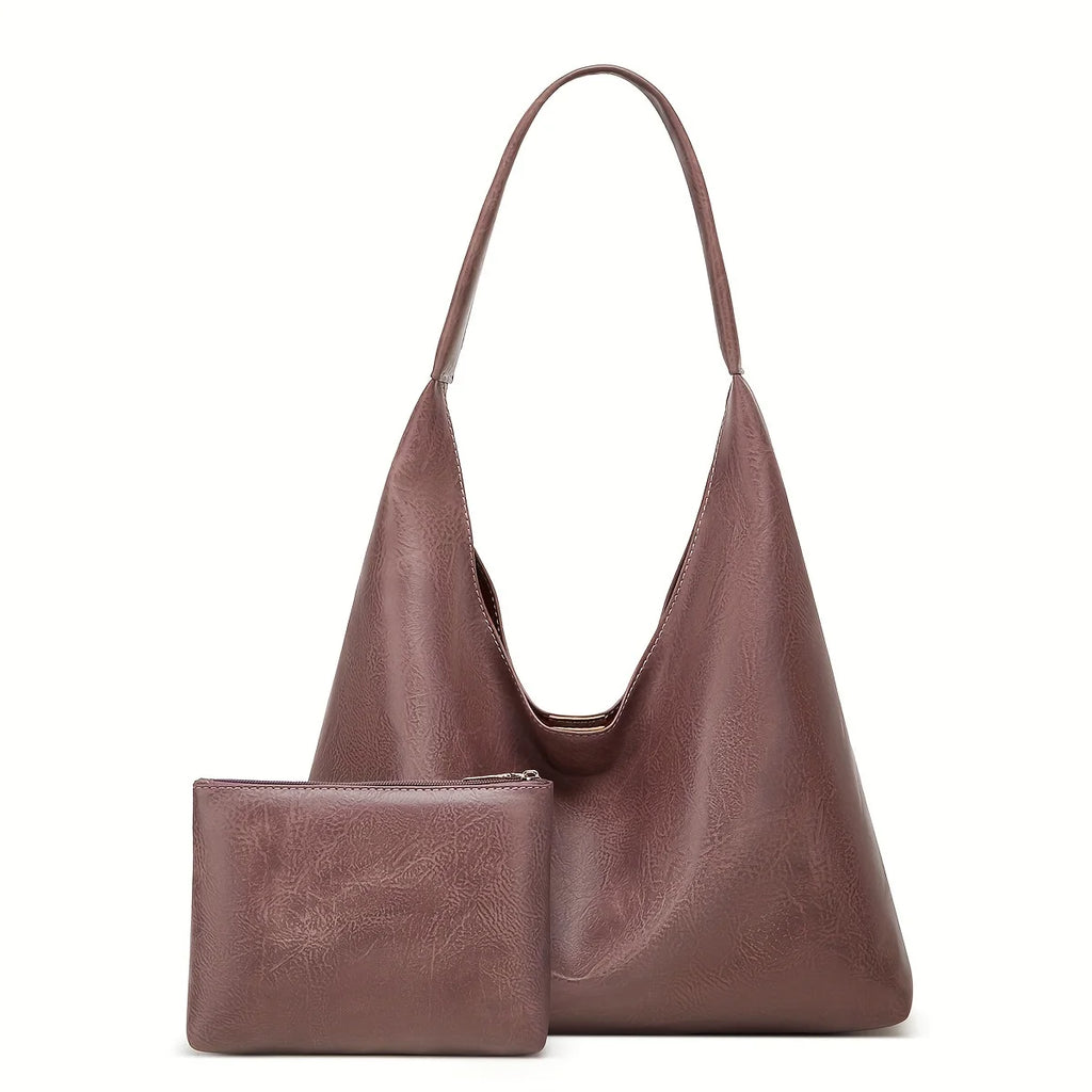 Women Retro Tote Bag Large Capacity Simple Shoulder Handbag Daily Use