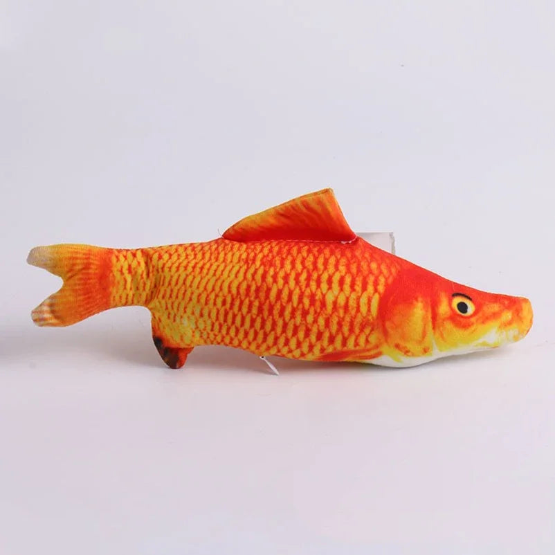 Interactive Fish Plush Cat Toy Chew Teaser Toy
