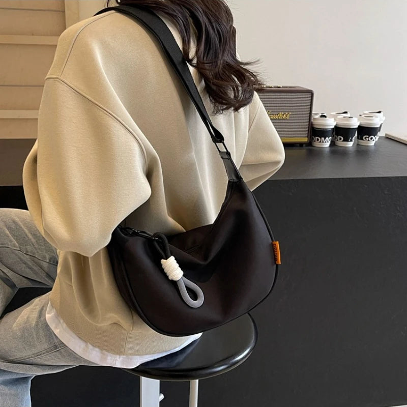 Women’s Dumpling Crossbody Bag Wide Strap Shoulder Purse