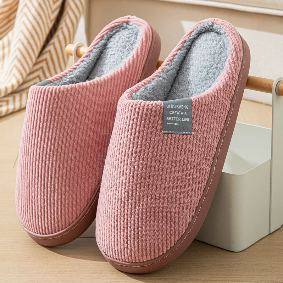 Women Warm House Slippers Soft Plush Indoor Shoes Non Slip Cozy Winter Home Slippers