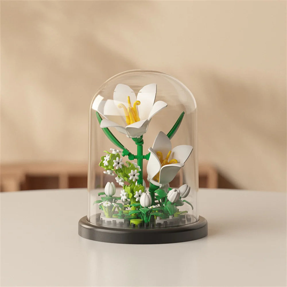 Eternal Flower Bouquet Building Blocks Bonsai Potted Plant DIY Model Toy Gift