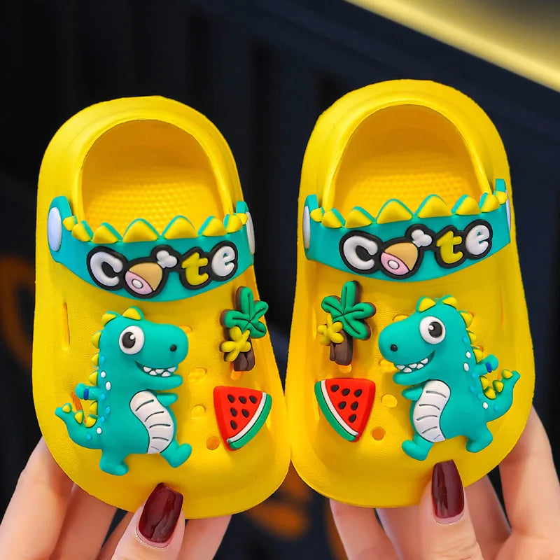 Kids Dinosaur Clogs Sandals Anti Slip Cartoon Summer Beach Shoes for Boys and Girls