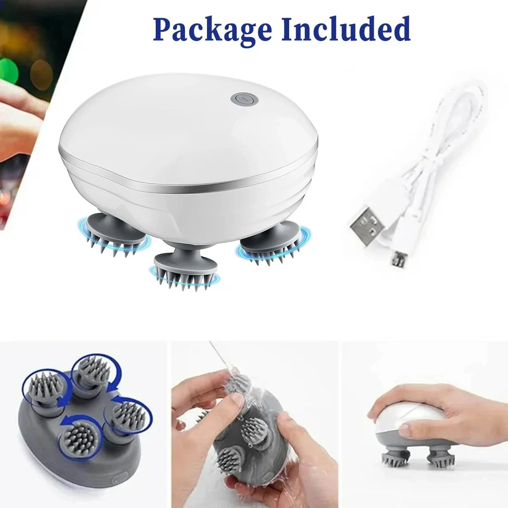 Electric Scalp Massager Adjustable Speed Red Light Hair Care Silicone Deep Massage Tool