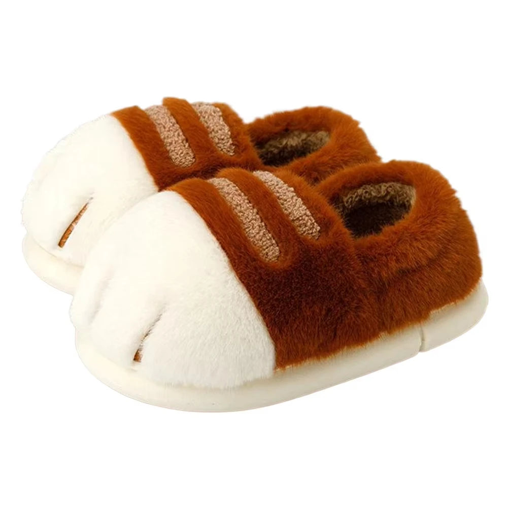 Women’s Cat Paw Fluffy Slippers Warm Non Slip Home Shoes