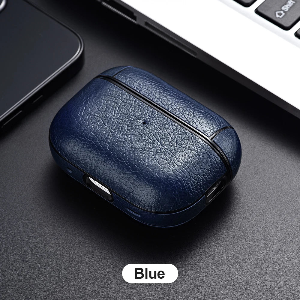 AirPods Pro 2 Leather Case Luxury Protective Cover for AirPods 3/4 Shockproof Sleeve