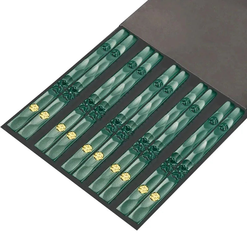 5 Pairs Japanese Non Slip Chopsticks Reusable Sushi Chopsticks Set for Home Restaurant and Hotel