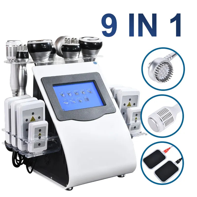 9 in 1 Cavitation Machine Ultrasonic RF Vacuum Slimming Body Sculpting Fat Reduction Beauty Device