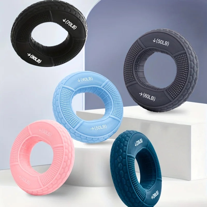 Silicone Hand Grip Strength Ring Finger Trainer Carpal Expander 20–80LB Muscle Training Tool