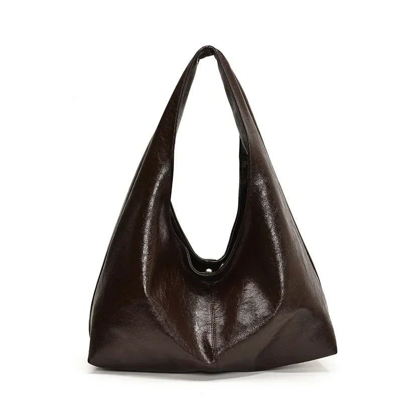 Women PU Leather Hobo Underarm Bag Large Capacity Shoulder Tote Y2K Handbag