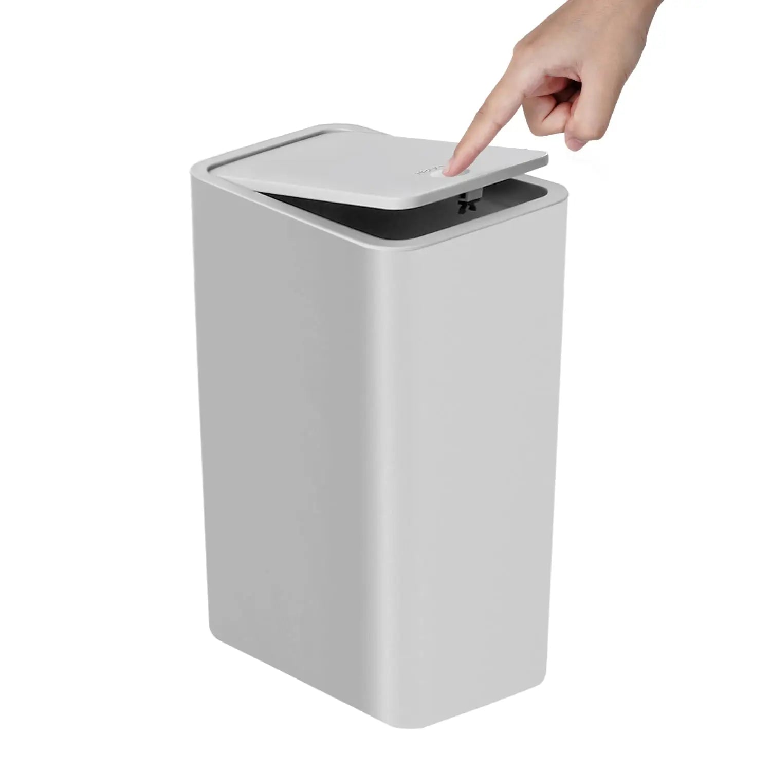 10L Bathroom Trash Can Press Top Lid Small Plastic Waste Bin Bedroom Living Room