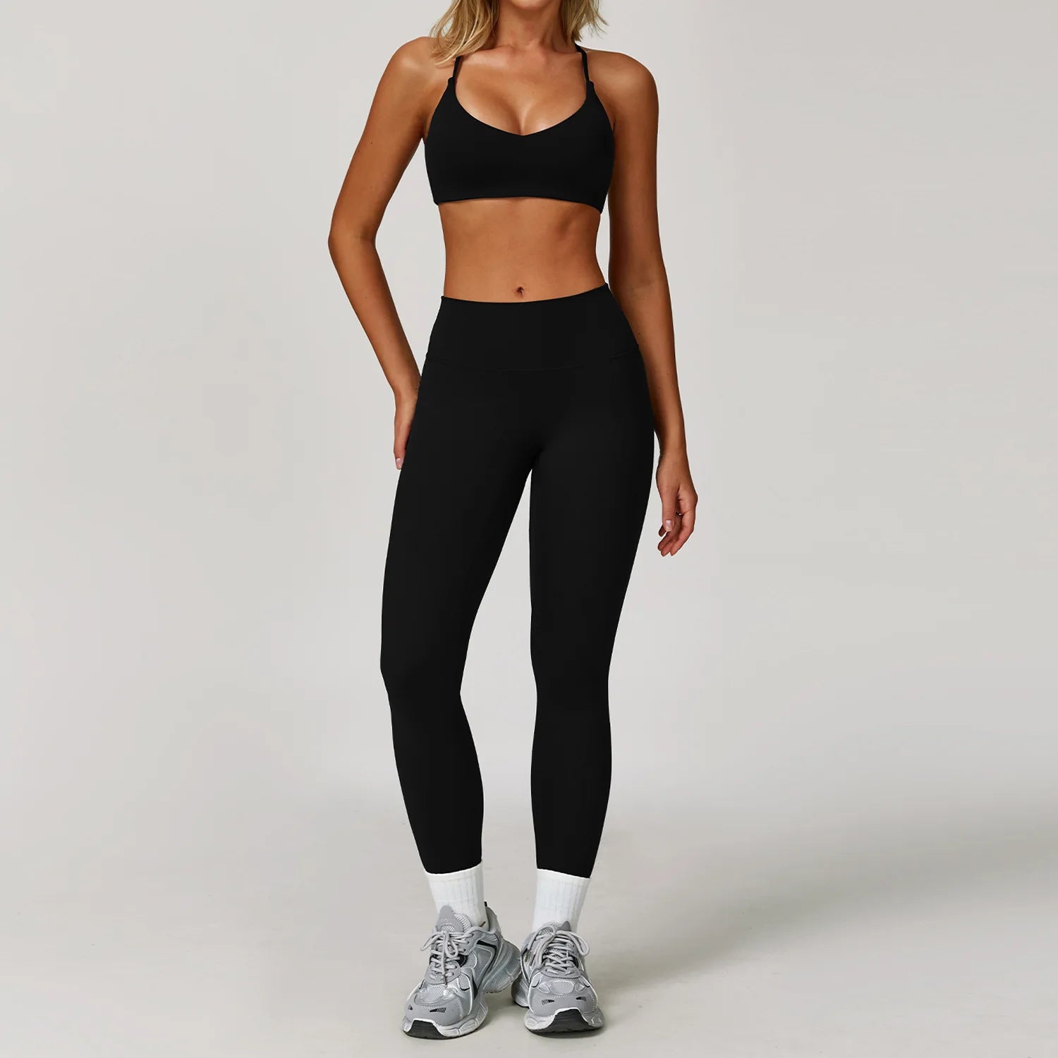 Women 2/3 Piece Yoga Set Gym Outfit Sports Bra Leggings Jacket Workout Fitness Set