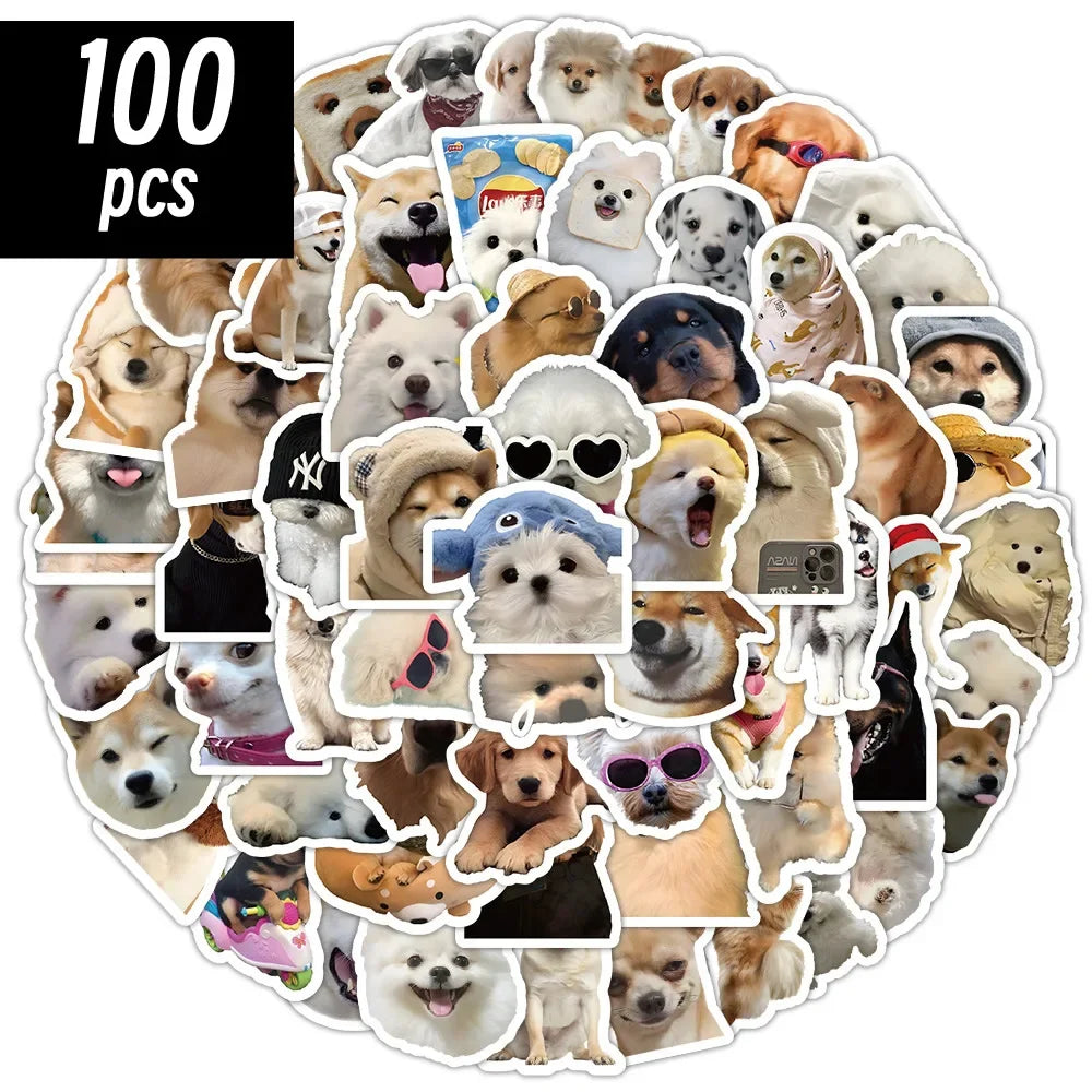 Cute Dog Stickers Pack – Waterproof Cartoon Puppy Decals for Laptop, Phone & Water Bottle
