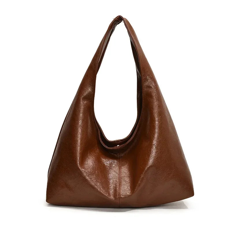 Women PU Leather Hobo Underarm Bag Large Capacity Shoulder Tote Y2K Handbag