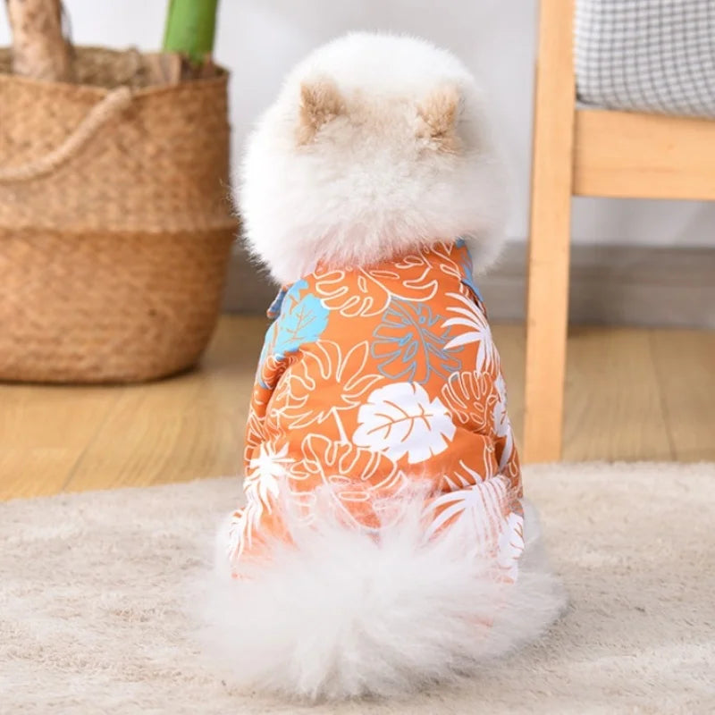 Dog Shirt Summer – Coconut Print Beach Pet Clothes for Dogs & Cats