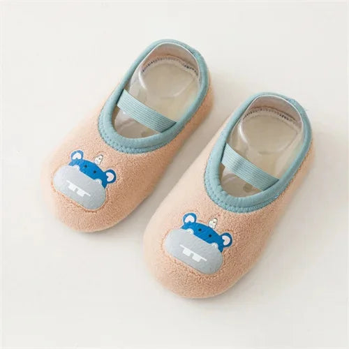 Newborn Baby Cartoon Shoes Anti Slip Rubber Sole First Walker Slippers