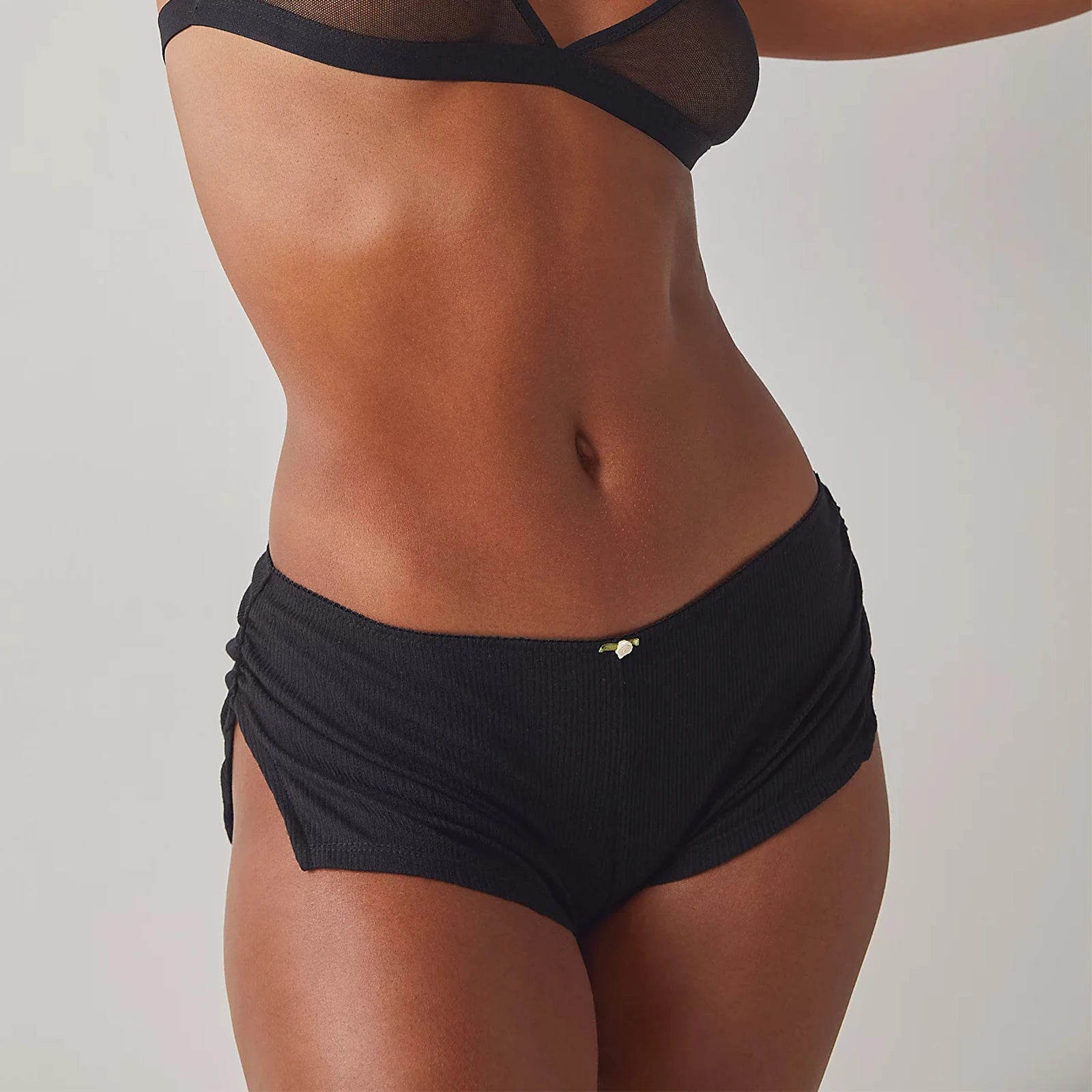Women Pajama Shorts Side Split Elastic Waist Lounge Sleep Shorts
