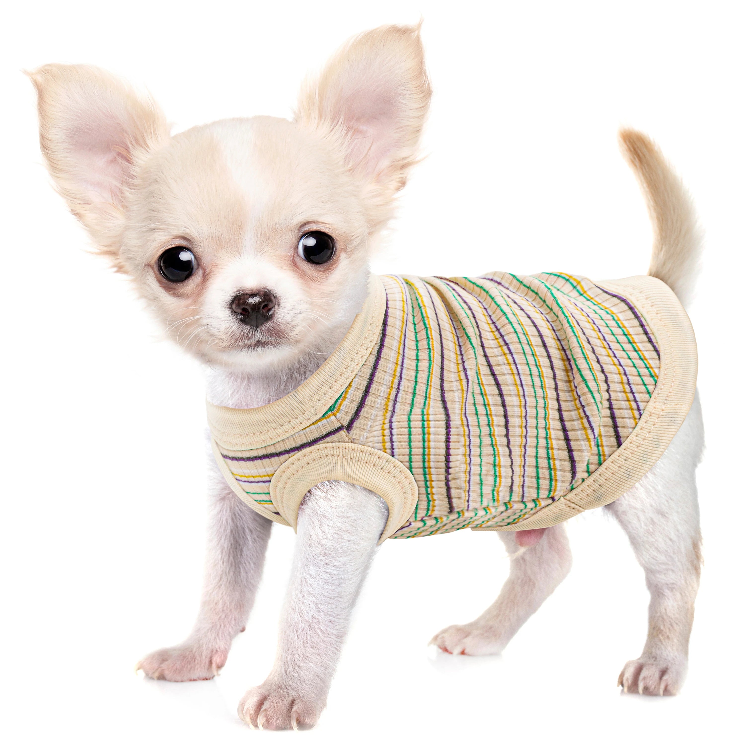 Ribbed Dog Shirt Soft Tank Top Vest for Small Dogs Pink