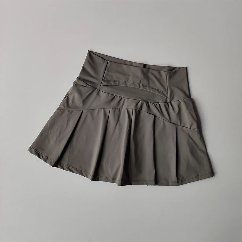 Women High Waist Sports Skirt Quick Dry Tennis Golf Yoga Running Skort