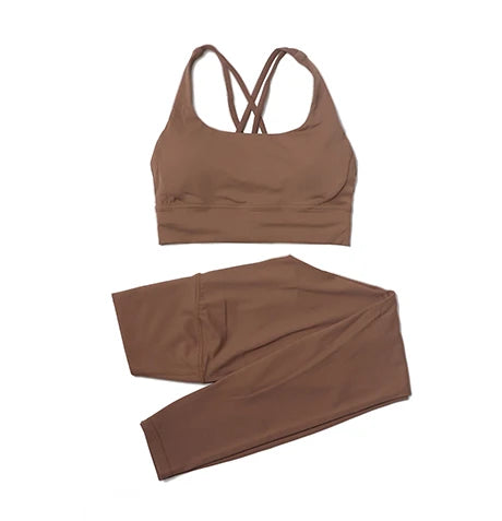 Women Seamless Gym Set Sports Bra & Leggings Fitness Yoga Workout Outfit