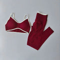 2PCS Seamless Gym Set Women High Waist Leggings Push Up Sports Bra Workout Outfit