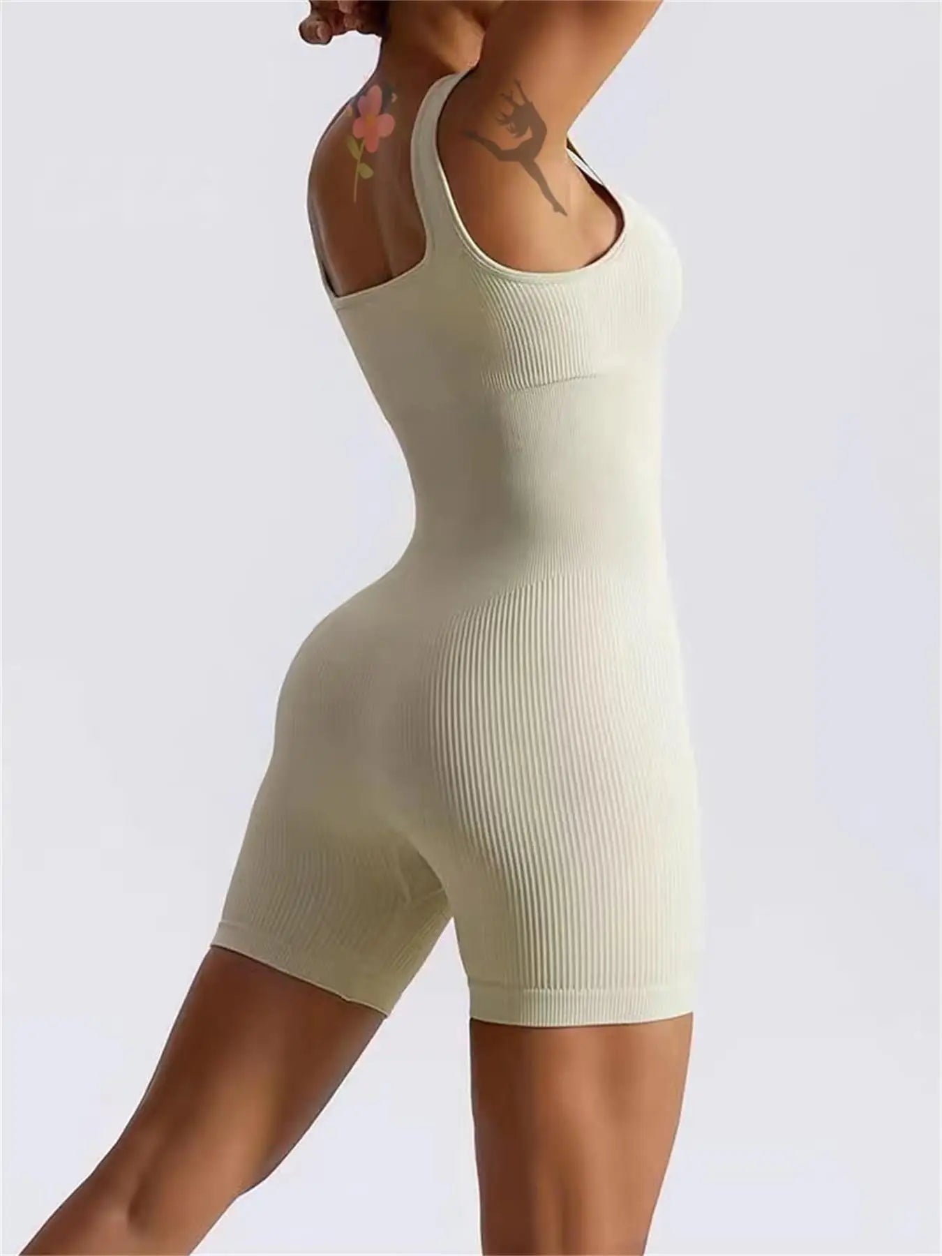 Women Seamless Gym Jumpsuit Short One Piece Fitness Romper Bodycon Workout Outfit