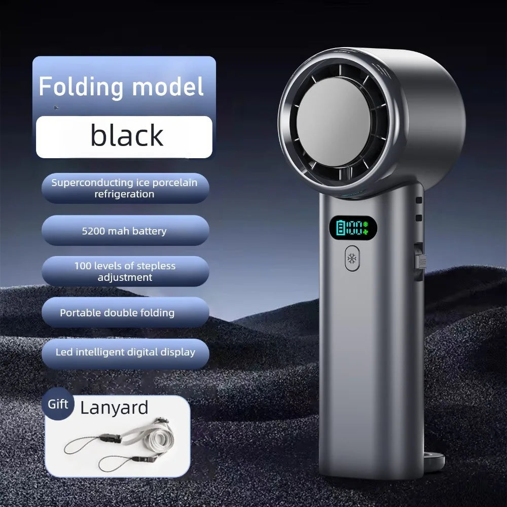 Portable Ice Cooling Fan – USB Rechargeable Handheld Mini