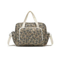 Nylon Crossbody Diaper Bag Bear Tulip Embroidery with Stroller Clip