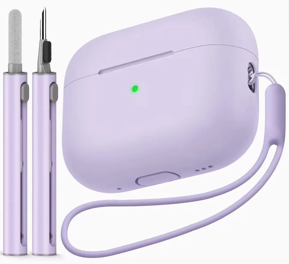 AirPods Pro 2 Case with Cleaning Pen Kit Silicone Protective Cover for AirPods Pro 1 2 Shockproof Wireless Charging Earbuds Case