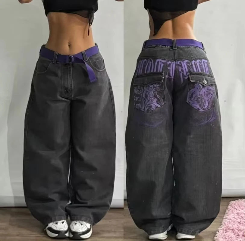 Women Oversized Baggy Jeans Y2K High Waist Wide Leg Vintage Streetwear Pants