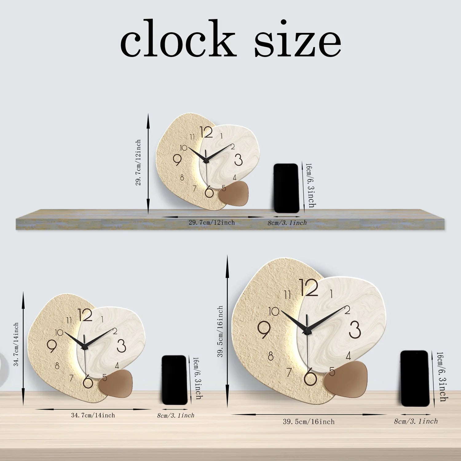 Modern Wall Clock Silent Quartz Decorative Clock Living Room Bedroom