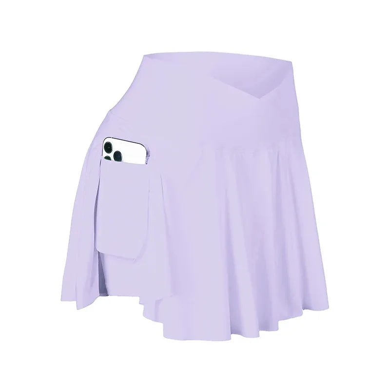 Women Tennis Skort High Waisted with Pockets Athletic Running Workout Skirt
